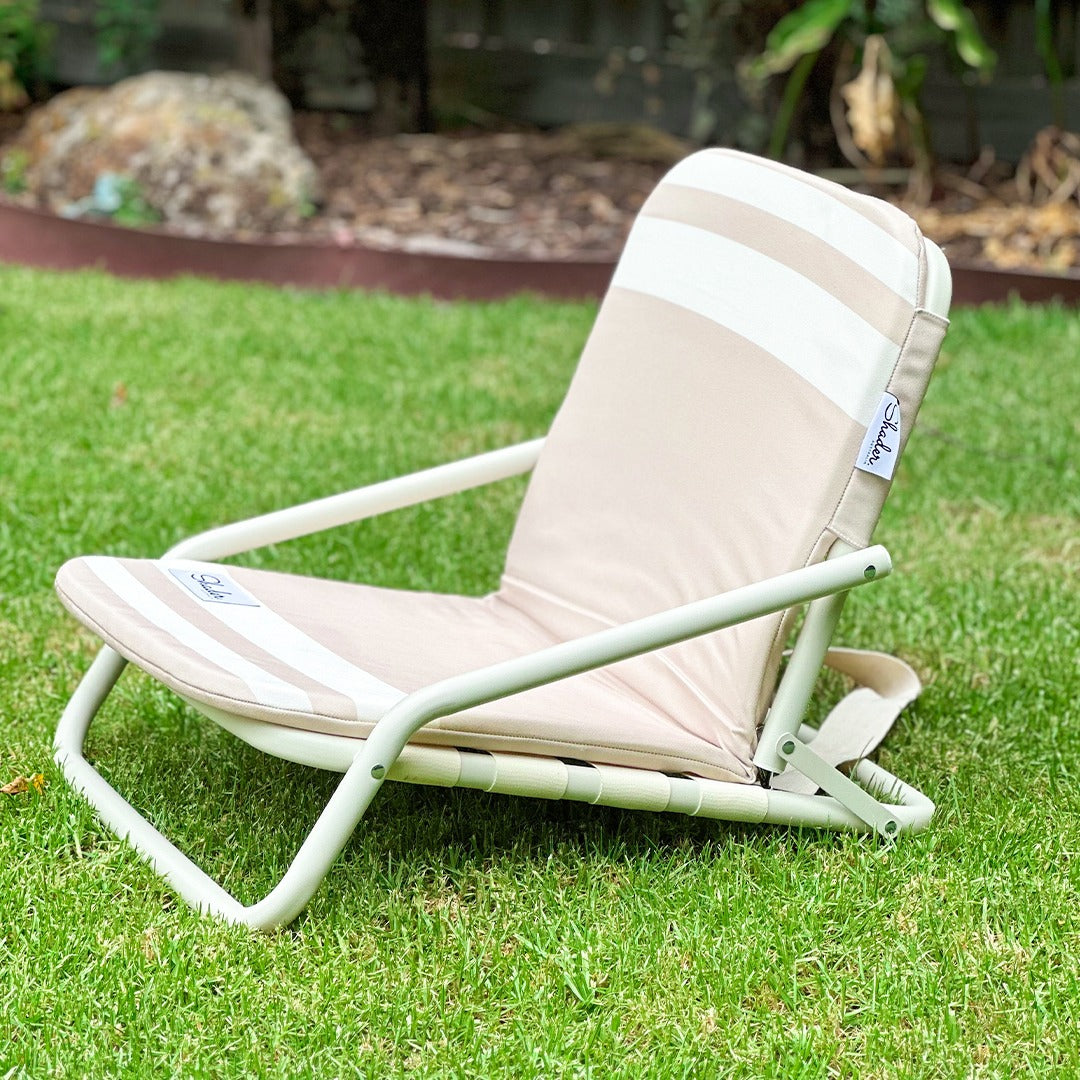 Portable Outdoor Chair + FREE Beige Sand-Free Towel - Shader Australia